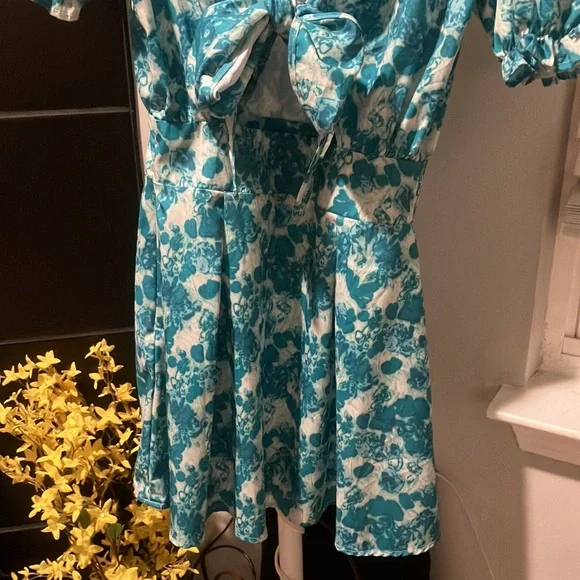 $5 Sale! Aqua Floral Dress - Picture 4 of 10